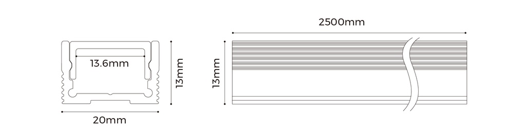 LED-профіль анодований COLORS 2,5 метра (LS2013_2,5)