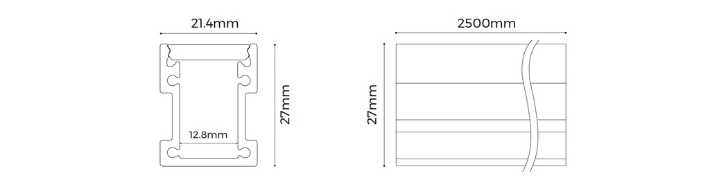 LED-профіль анодований COLORS для підлоги 2,5 метра (LS2126_2,5)