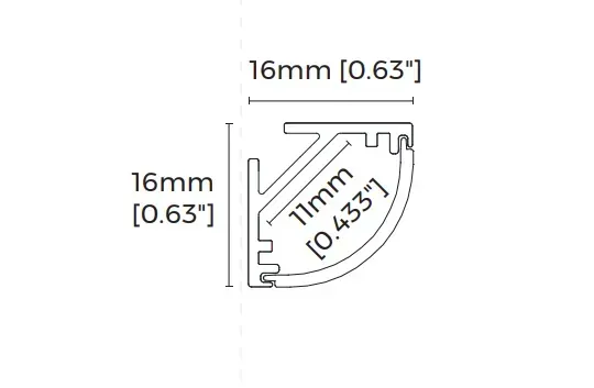 LED-профіль кутовий, 2,5 метра (BG1616)