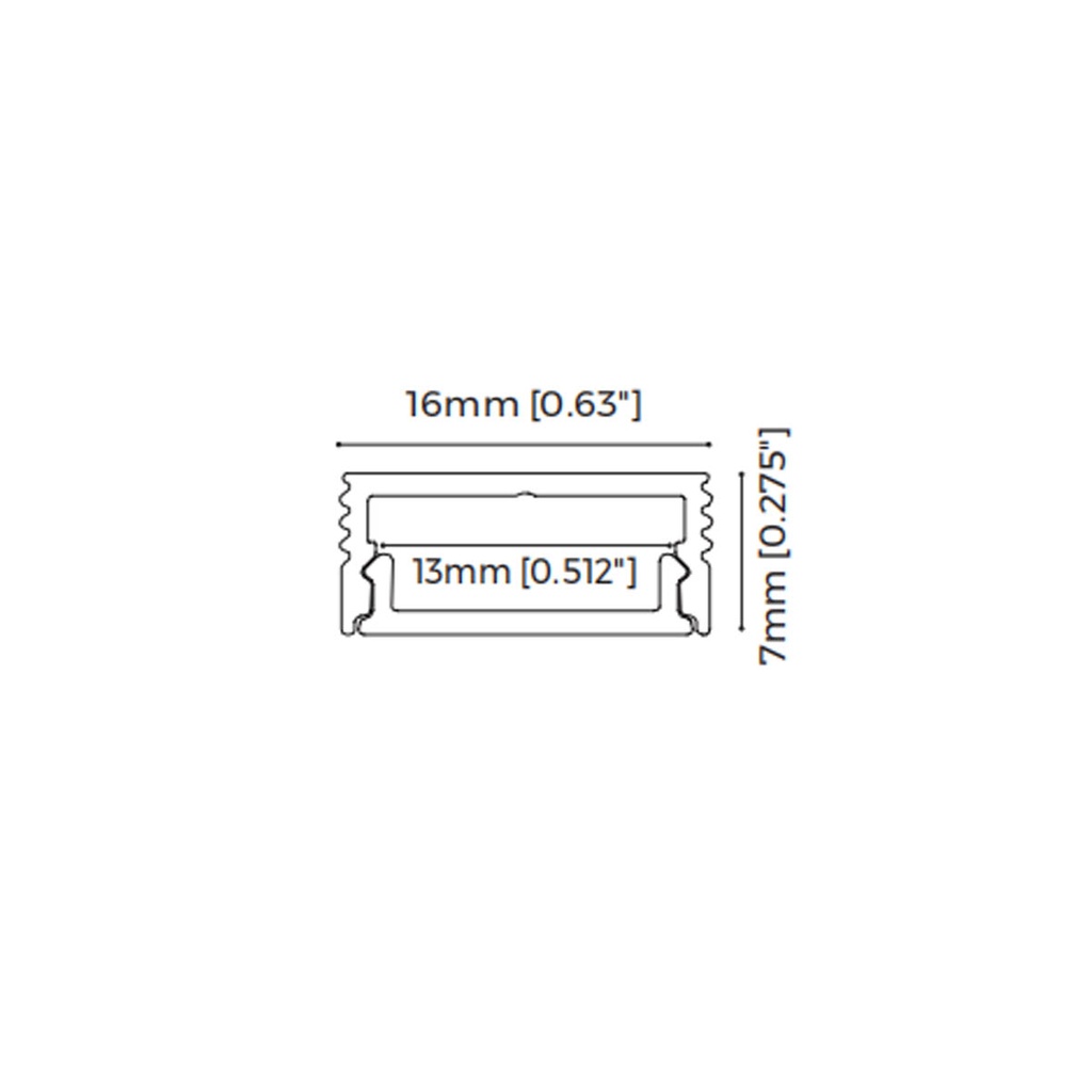 LED-профіль накладний, 2,5 метра (BS1607_2,5)