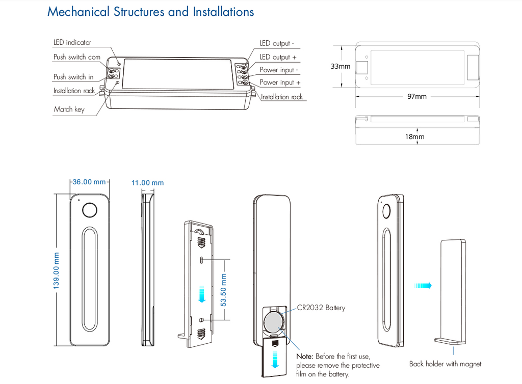 LED Пульт и контролер DEYA 8A*1CH (R11+V1)