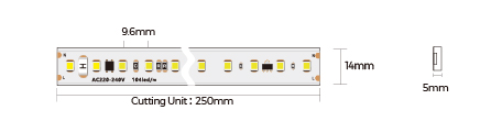 LED стрічка COLORS 104-2835-220V-IP65 10.6W 1100Lm 5700K 20м (H8104-230V-12mm-IP65-W)