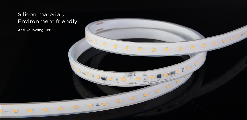 LED стрічка COLORS 104-2835-220V-IP65 10.6W 990Lm 2850K 20м (H8104-230V-12mm-WW)