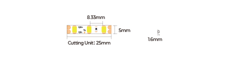 LED стрічка COLORS 120-2835-12V-IP20 8.4W 800Lm 4000K 5м (D8120-12V-5mm-NW)