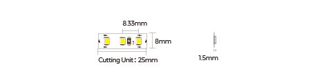 LED стрічка COLORS 120-2835-12V-IP20 8.8W 1000Lm 6000K 5м (DJ120-12V-8mm-W)