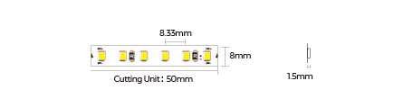 LED стрічка COLORS 120-2835-24V-IP20 8.8W 1000Lm 6000K 5м (DJ120-24V-8mm-W)