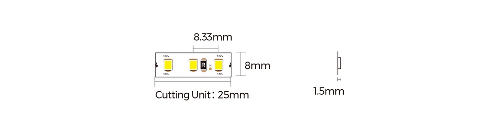 LED стрічка COLORS 120-2835-24V-IP20 8.8W 955Lm 3500K 5м (DJ120-24V-8mm-PW)
