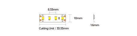 LED стрічка COLORS 120-2835-48V-IP20 8.8W 985Lm 4000K 5м (D8120-48V-10mm-NW)