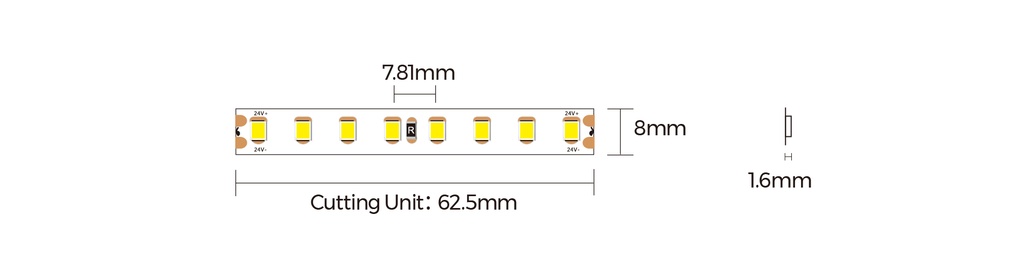 LED стрічка COLORS 128-2835-24V-IP20 8.7W 1355Lm 6000K 5м (D8128-24V-8mm)