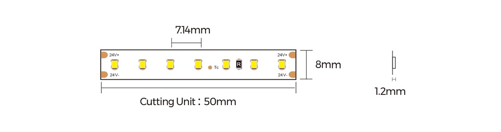LED стрічка COLORS 140-2216-24V-IP20 6,6W 685Lm 3000K 5м (D6140-24V-8mm-WW)