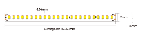 LED стрічка COLORS 144-2835-48V-IP20 5.4W 580Lm 4000K 5м (DS8144-48V-12mm)