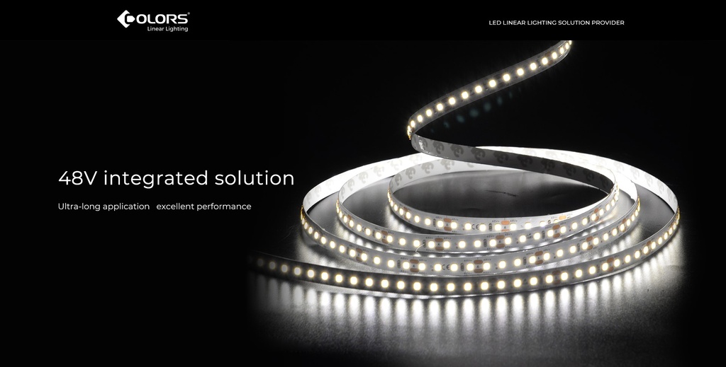 LED стрічка COLORS 144-2835-48V-IP65 NANO 5.4W 580Lm 4000K 5м (DS8144-48V-12mm-NANO)