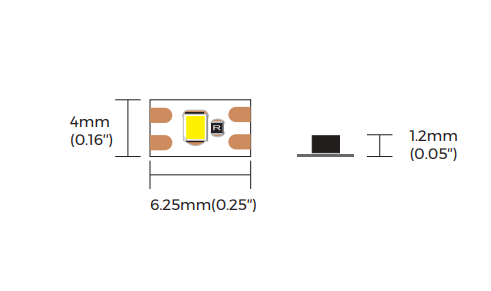 LED стрічка COLORS 160-2216-24V-IP20 9.6W 1285Lm 4000K 5м (C6160-24V-4mm-NW)