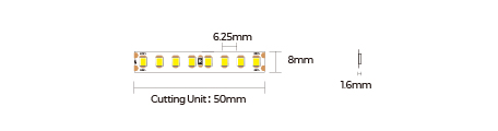 LED стрічка COLORS 160-2835-24V-IP20 13W 1935Lm 6000K 5м (D8160-24V-8mm-W)