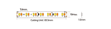 LED стрічка COLORS 168-2835-24V-IP20 13.5W  580Lm 1900K+3000K 5м (DS8168GWWW-24V-10mm)