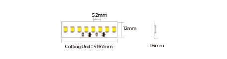 LED стрічка COLORS 192-2835-24V-IP20 25W 3550Lm 3000K 5м (DS8192-24V-12mm-WW)