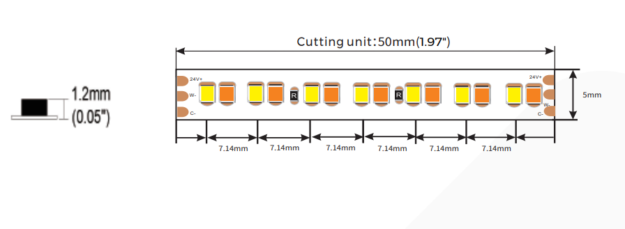 LED стрічка COLORS 280-2216-24V-IP20 8,4W 975Lm 2700+6000K 5м (D6280-24V-5mm-SWW)