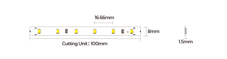 LED стрічка COLORS 60-2835-24V-IP20 4,4W 500Lm 6500K 5м (DJ60-24V-8mm-W)