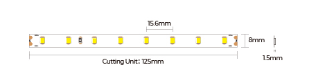 LED стрічка COLORS 64-2835-24V-IP20 4.3W 650Lm 3000K 5м (D864-24V-8mm-WW)