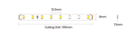LED стрічка COLORS 80-2835-24V-IP20 6.6W 1010Lm 3000K 5м (D880-24V-8mm-WW)