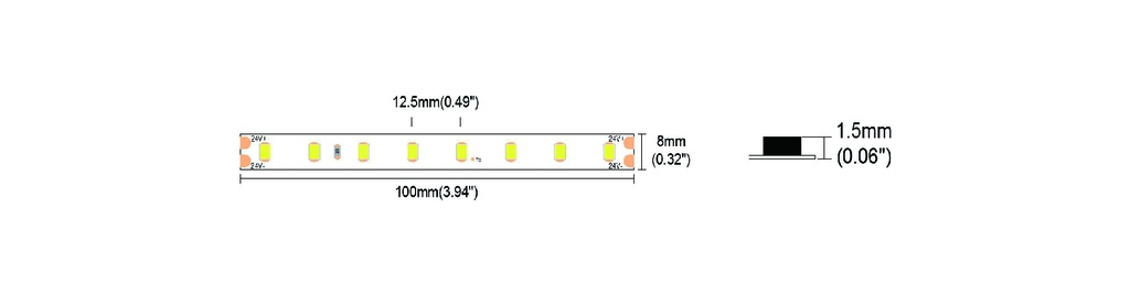 LED стрічка COLORS 80-2835-24V-IP20 6.6W 1055Lm 4000K 5м (DR880-24V-8mm-NW)