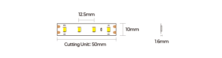 LED стрічка COLORS 80-2835-48V-IP67 5.8W 550Lm 3000K 20м (D880-48V-10mm-IP67-WW_20)