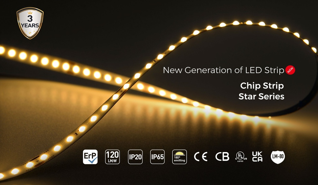 LED стрічка COLORS Chip-24V-IP20 8.8W 980Lm 3000K 5м (FD128-24v-8mm-WW)