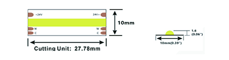LED стрічка COLORS COB-24V-IP20 15W 2700/6000K 5м (DF14-24V-10mm-SWW)