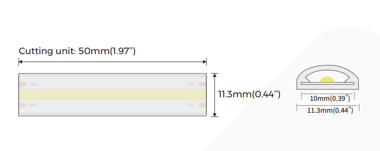 LED стрічка COLORS COB-24V-IP65 5W 380Lm 2700K 5м (DF5-24V-10mm-SW)