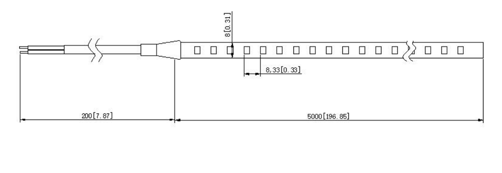 LED стрічка RISHANG 120-2835-12V-IP20 9.6W 3000K 5м (RV08C0TA-A-WW)