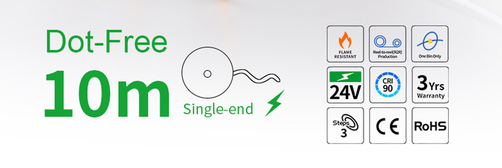 LED стрічка RISHANG 120-2835-24V-IP20 8W 700Lm 3000K 5м (RL05C0TC-L-S-WW)