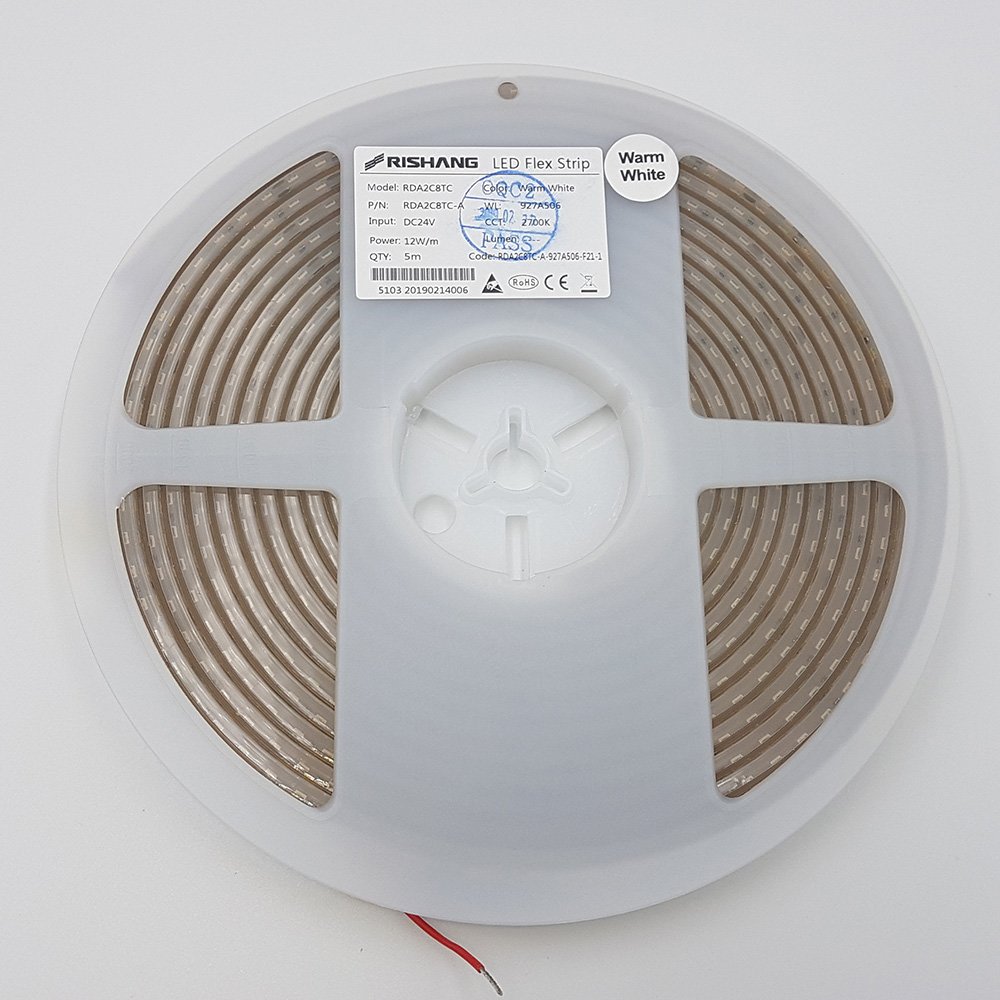 LED стрічка RISHANG 128-2835-24V-IP68 12W 1385Lm 2700K 5м (RDA2C8TC-A-SW)
