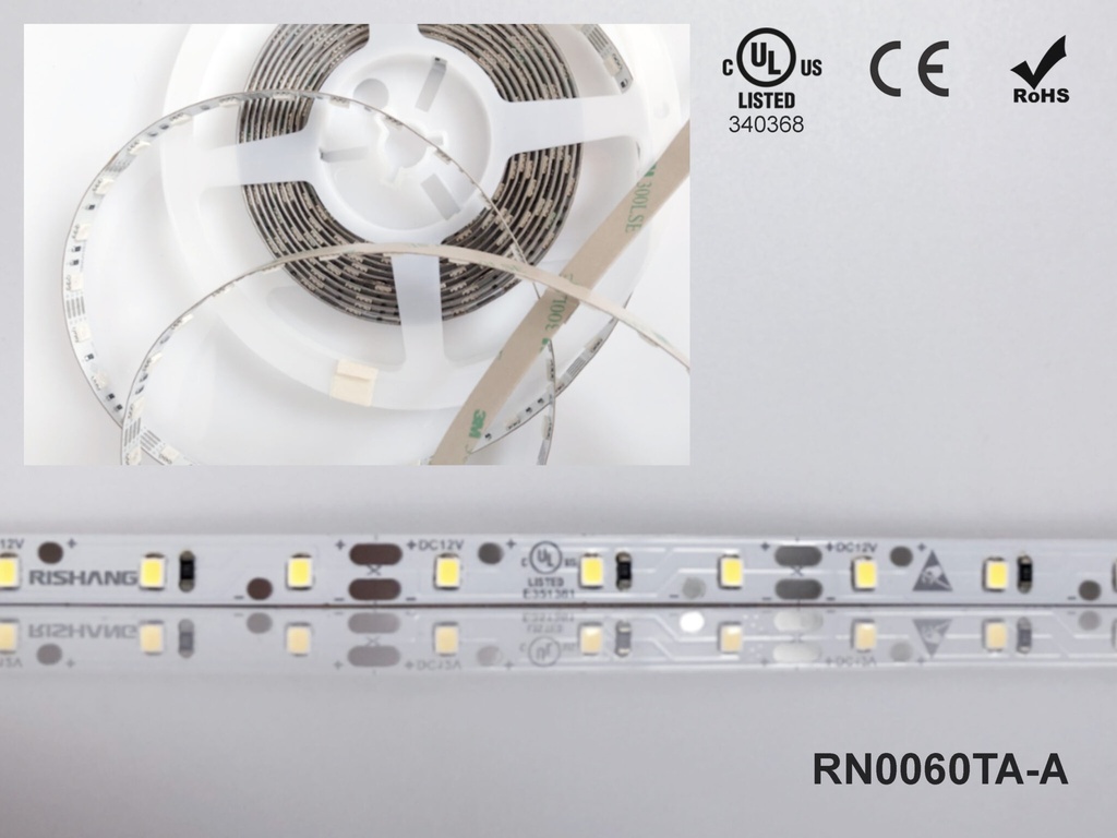 LED стрічка RISHANG 60-2835-12V-IP20 12W 956Lm 4000K 5м (RN0060TA-A-NW)