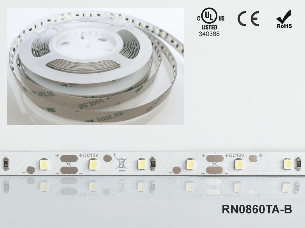 LED стрічка RISHANG 60-2835-12V-IP20 5,5W 504Lm 4000K 5м (RN0860TA-B-NW)