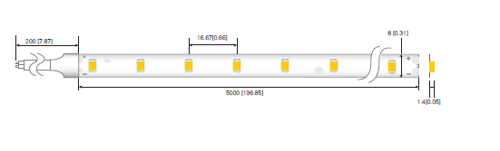 LED стрічка RISHANG 60-2835-12V-IP20 6W Blue 5м (RD0860TA-B)