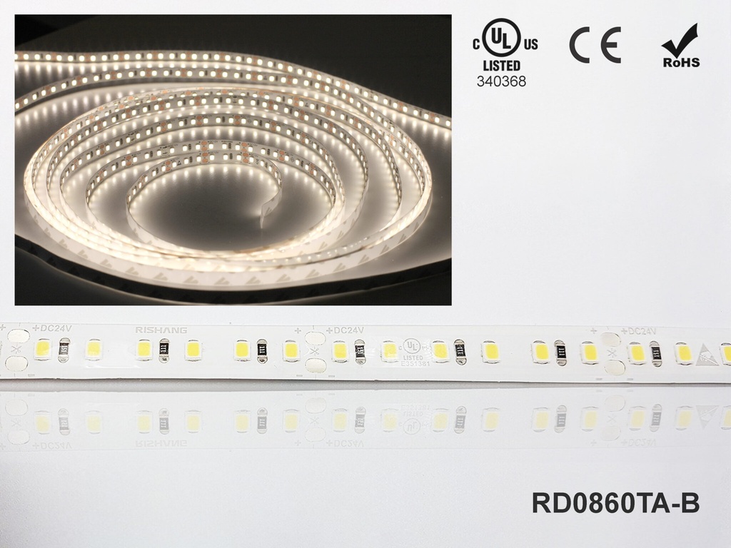 LED стрічка RISHANG 60-2835-12V-IP20 6W Red 5м (RD0860TA-B)