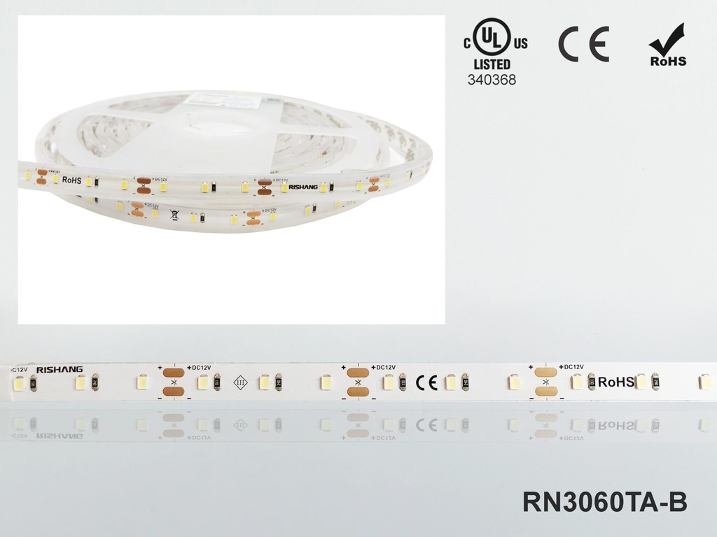 LED стрічка RISHANG 60-2835-12V-IP67 5.5W 400Lm 4000K 5м (RN3060TA-B-NW)