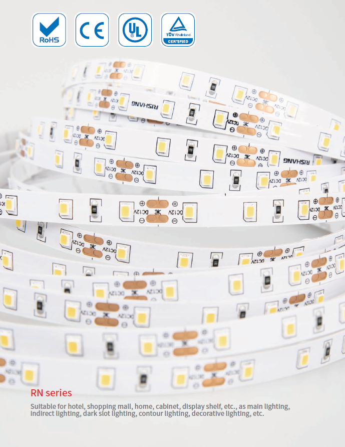 LED стрічка RISHANG 60-2835-24V-IP20 12W 956Lm 4000K 5м (RN0060TC-A-NW)