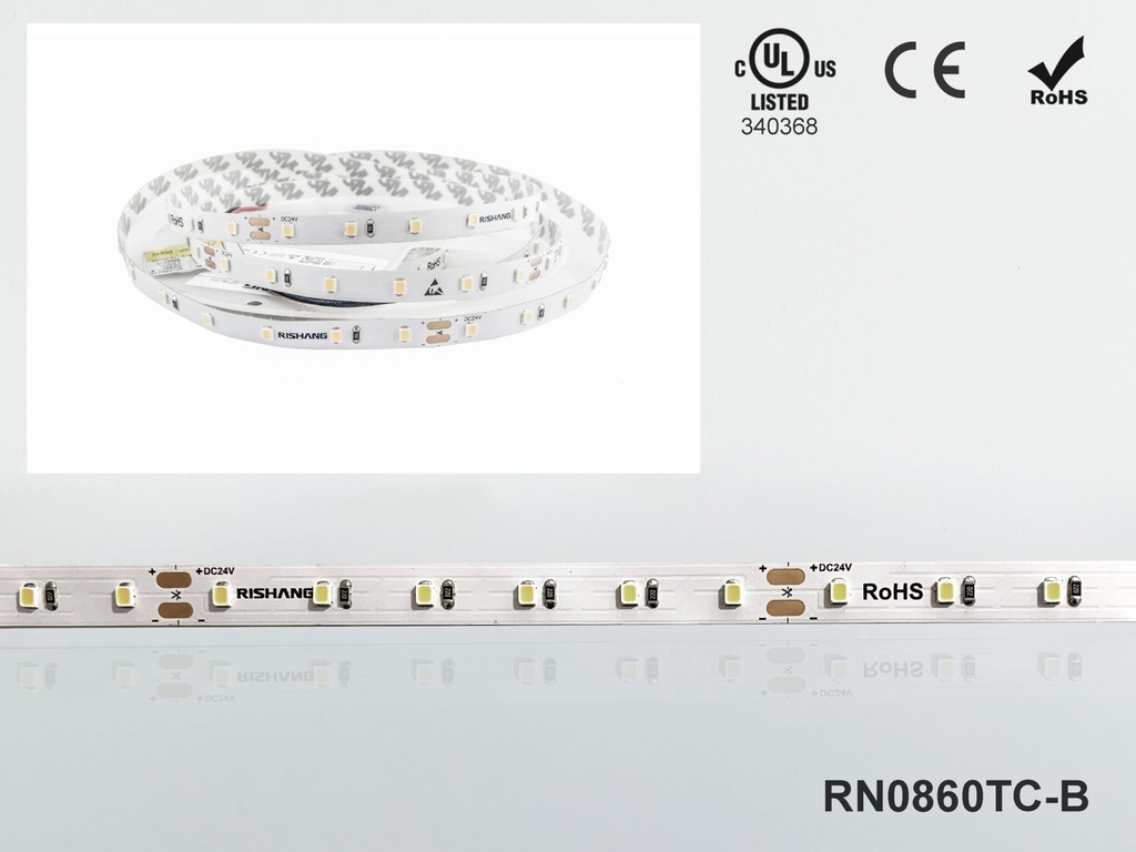 LED стрічка RISHANG 60-2835-24V-IP20 5,5W 504Lm 4000K 5м (RN0860TC-B-NW)