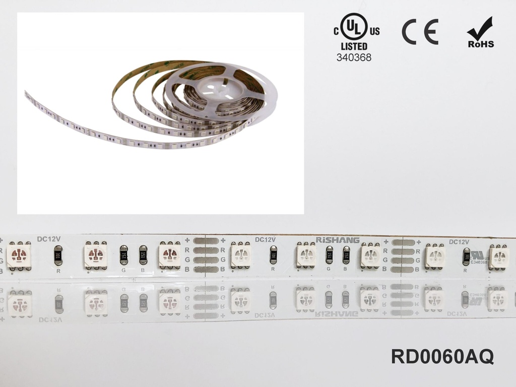 LED стрічка RISHANG 60-5050-12V-IP33 12.9W RGB 5м (RD0060AQ)
