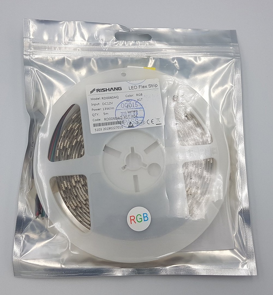 LED стрічка RISHANG 60-5050-12V-IP33 12.9W RGB 5м (RD0060AQ)