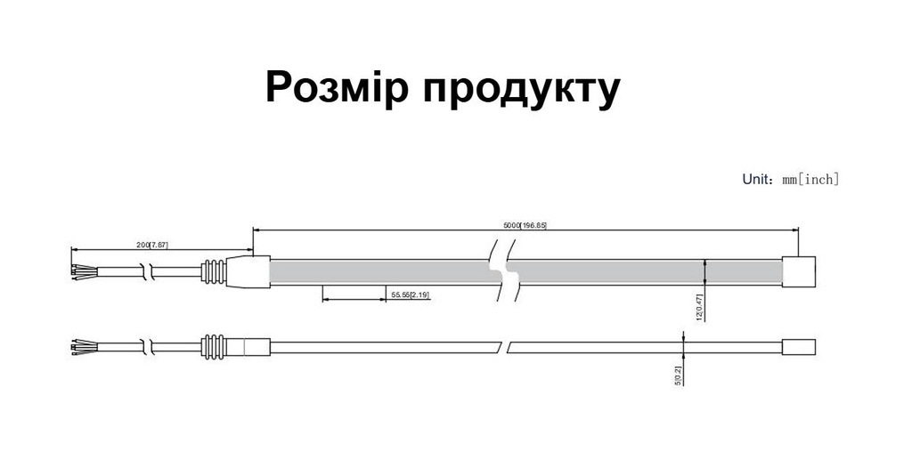 LED стрічка RISHANG COB-24V-IP68 12W RGB 5м (RMA216SP-L-V1-5mm-RGB)