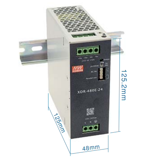 Блок живлення Mean Well на DIN-рейку 480W DC24V 20A (XDR-480E-24)