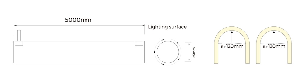 Гнучкий неон COLORS 24V IP65 14,4W 510Lm RGB 5м (NNR25-RGB)
