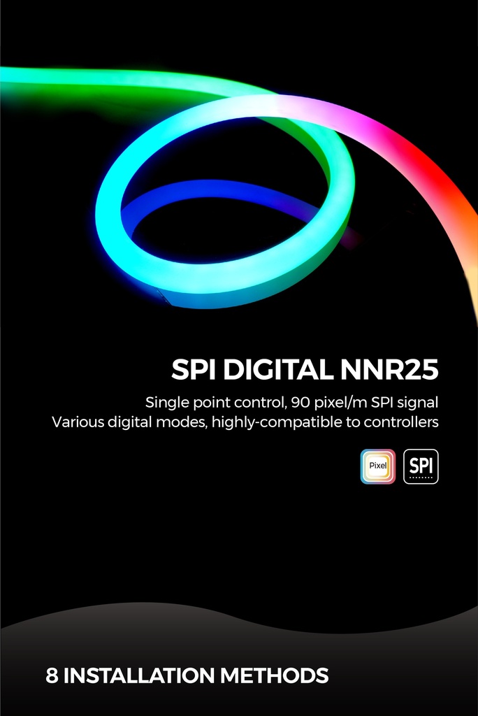 Гнучкий неон COLORS 24V IP65 14,4W 950Lm 3000K 5м (NNR25-WW)
