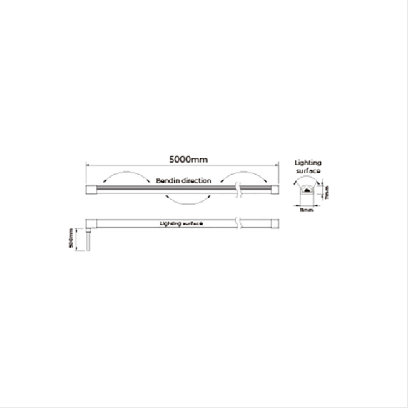 Гнучкий неон COLORS 24V IP67 10W 750Lm 3000K 5м (NNT0711-WW)