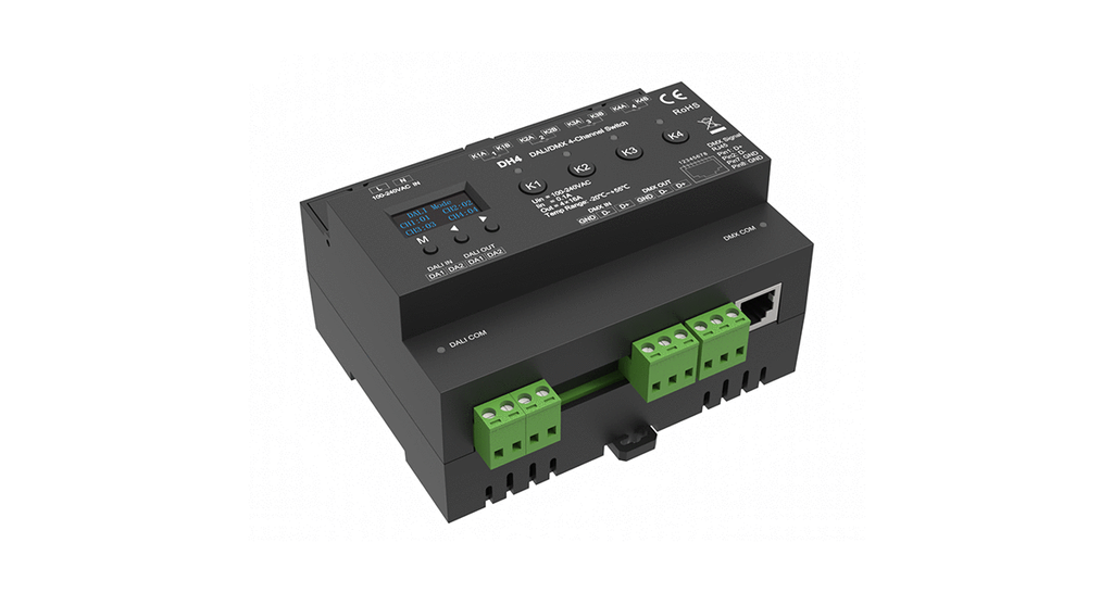 Релейний модуль DALI/DMX Switch 16А*4CH 100-240VAC (DH4)