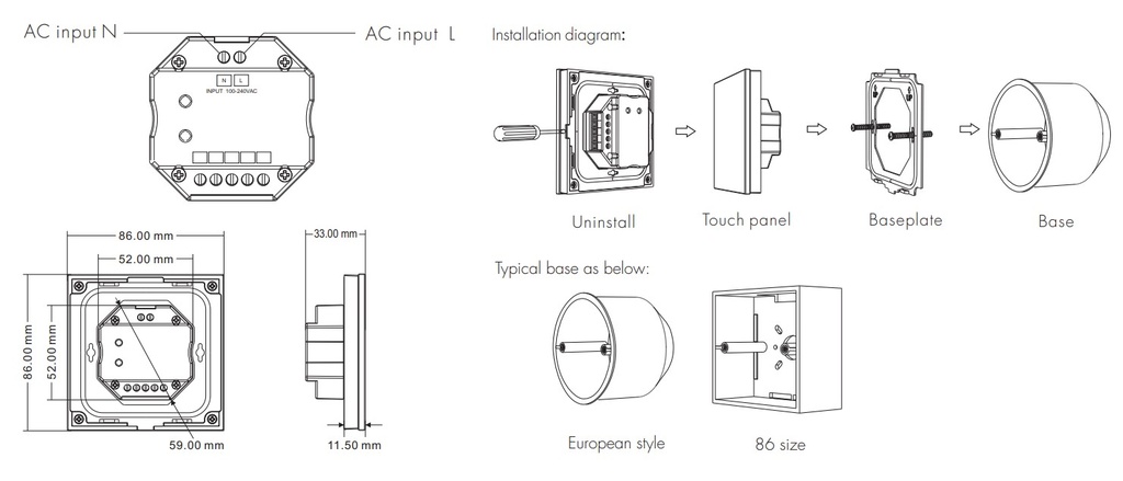 Сенсорна панель DEYA ZigBee на 1 зону (TS4(WZS)-White)
