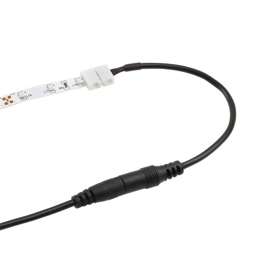 Конектор для свiтлодiодних стрiчок OEM №14 10мм затискач - mini Jack "мама" через дрiт, 15см