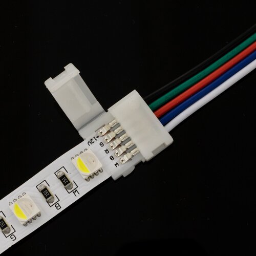 Конектор для світлодіодних стрічок OEM SC-22-SW-15-5 10mm RGBW 2joints wire (дріт-2 затискач)